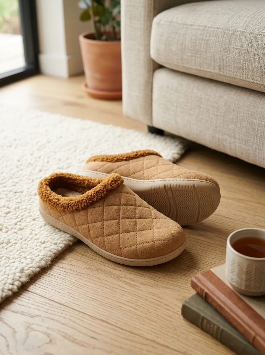 Everyday Quilted Faux Fur Lined Fit Unisex Warm Wool Shoes