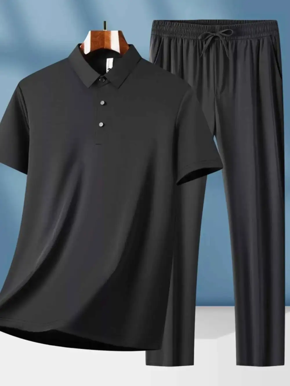 Button Detail Short Sleeve Top and Pants Set