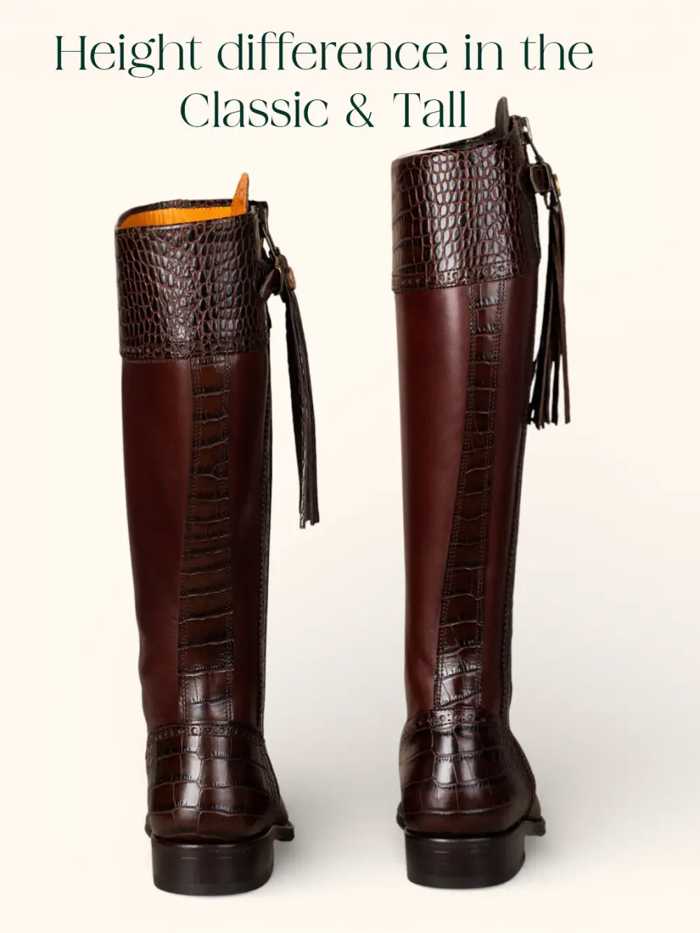Understated Modern Mock Croc Tall Riding Boots