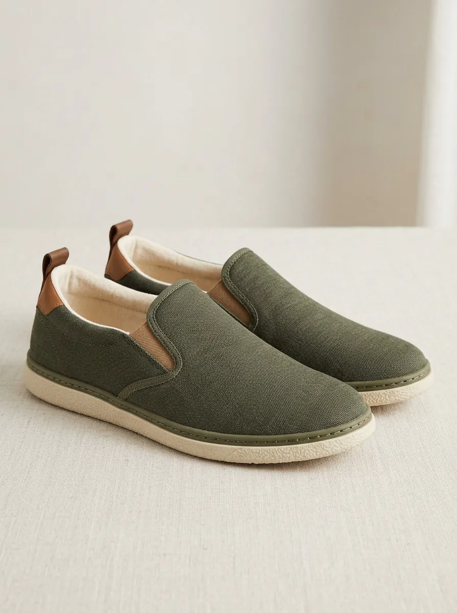 Outdoor-Inspired Minimalist Graphic Edit Men's Stretch Canvas Shoes