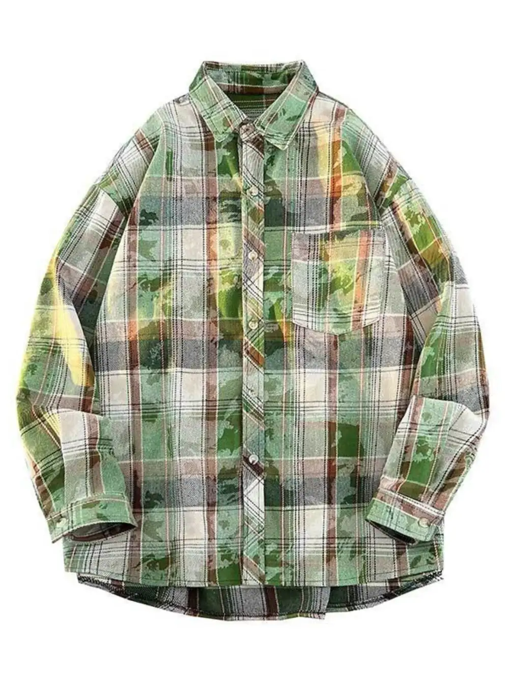 Cotton Plaid Long Sleeve Shirt