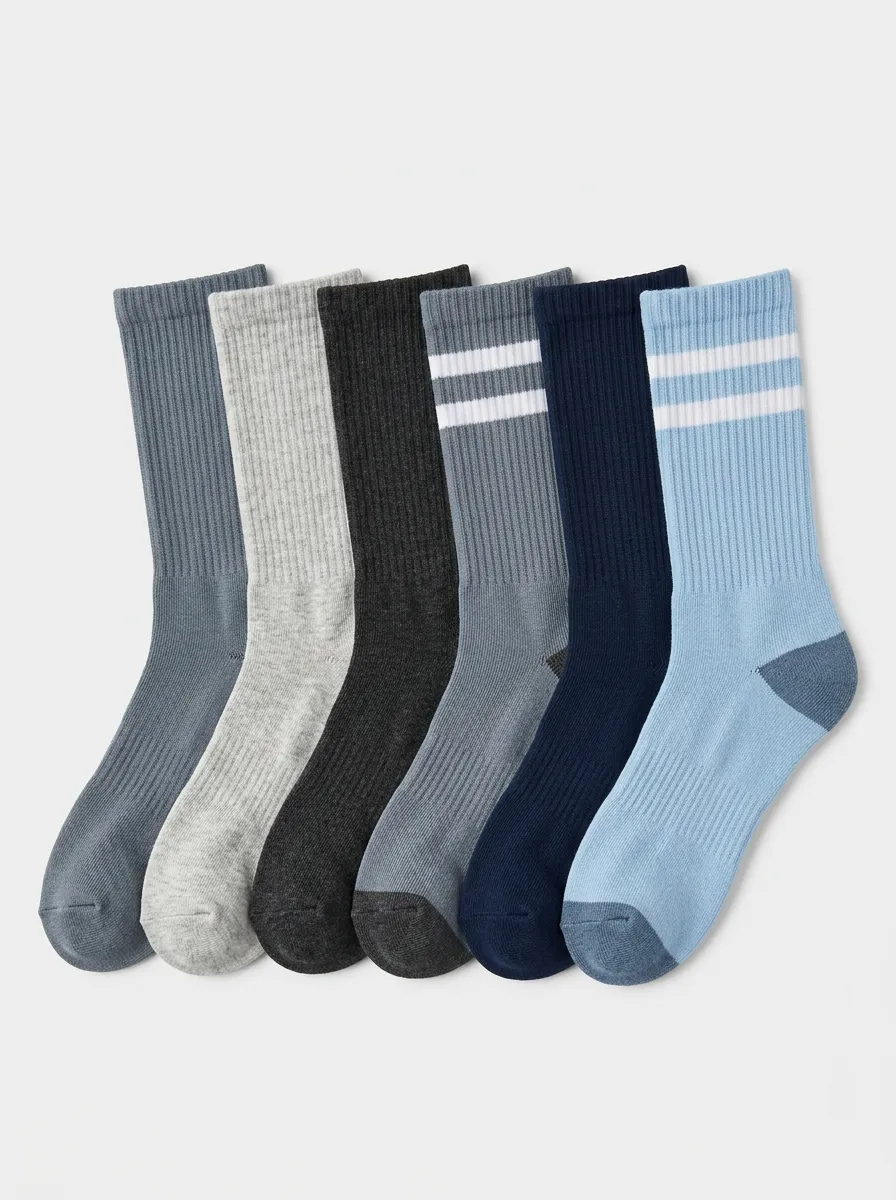 Nature-Inspired Men's Six-Pair Long Socks