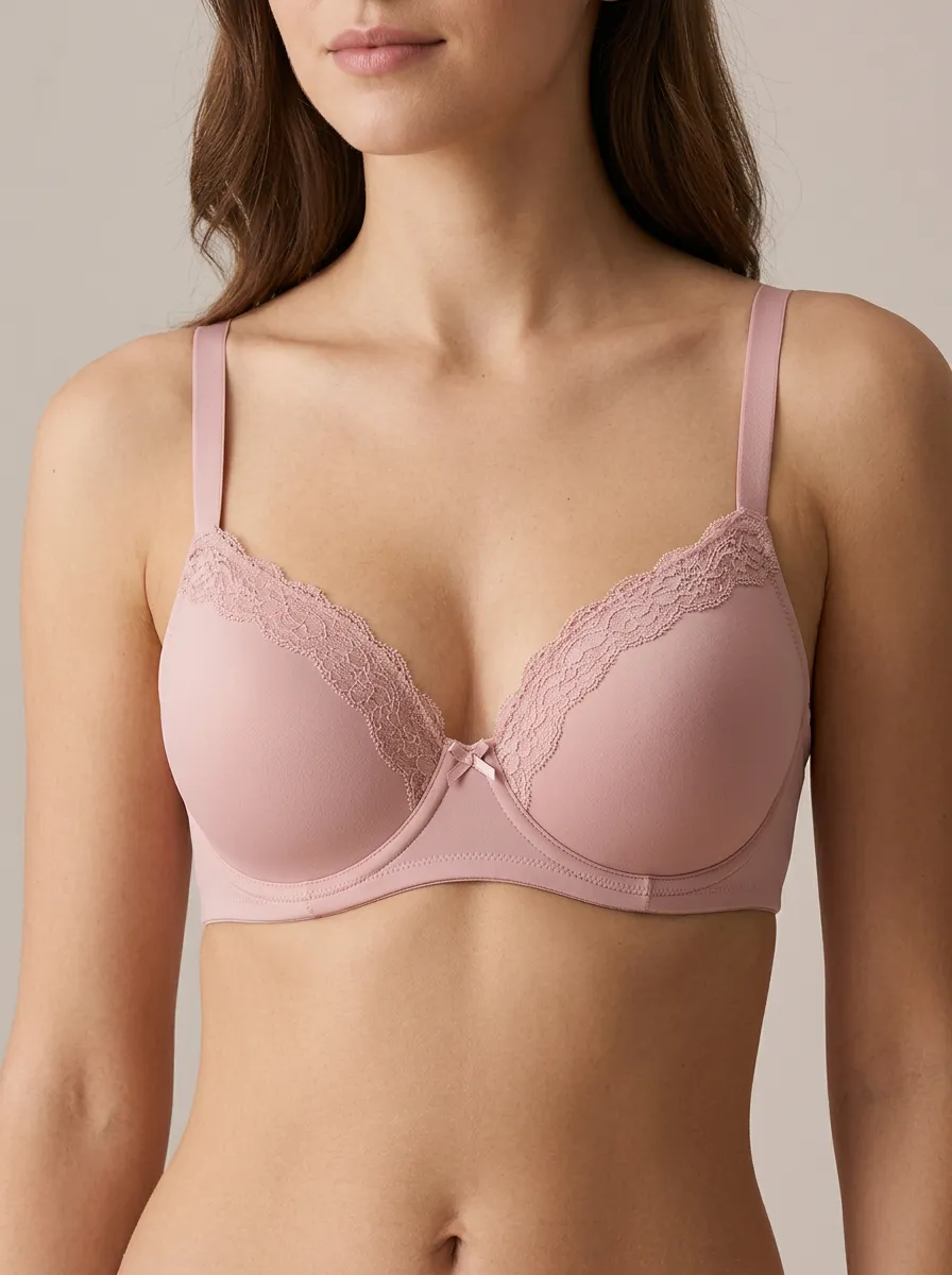 Women's Underwire Seamless Lace-Trim Floral-Lace Bra