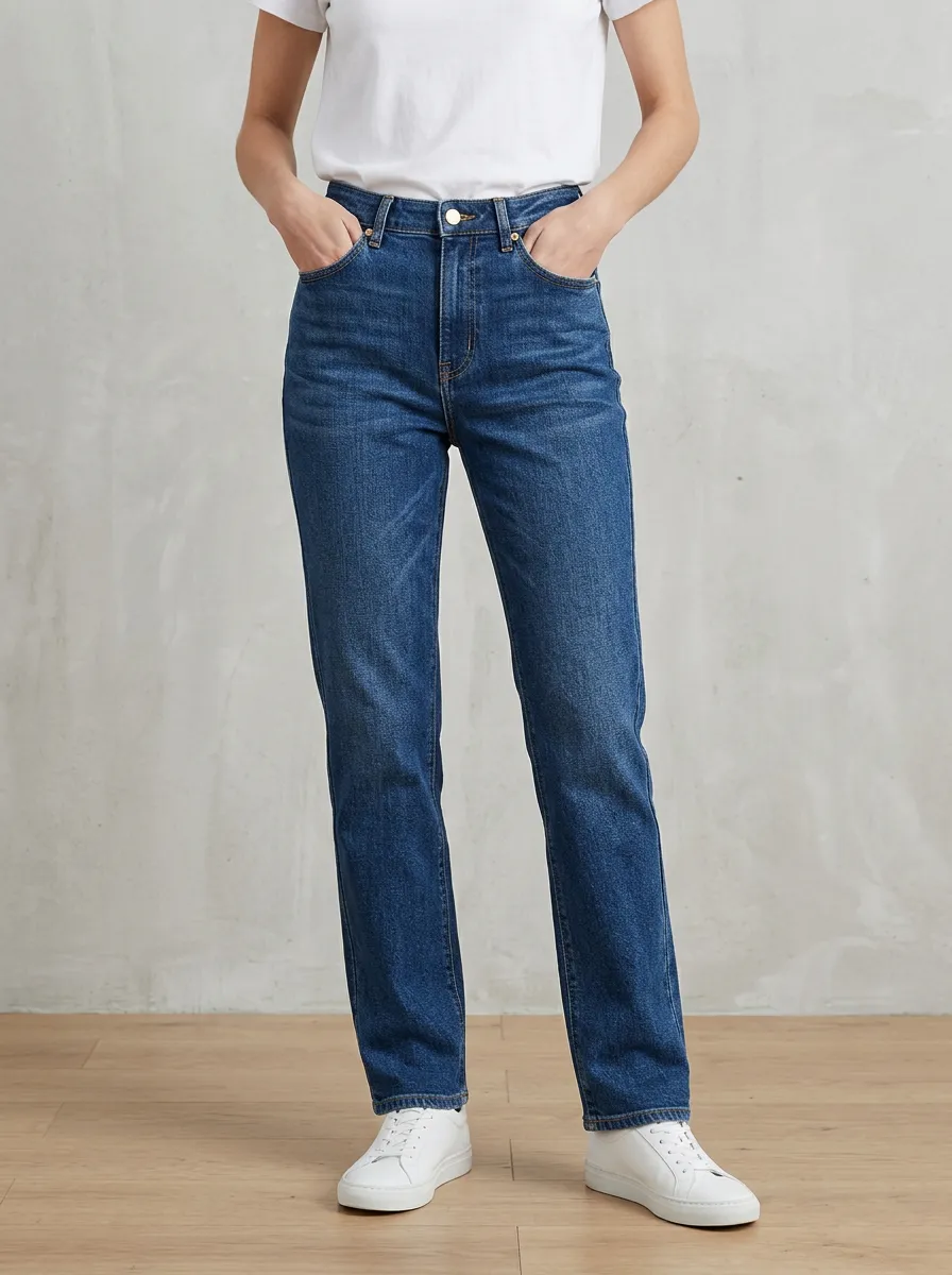 High-Rise Women's Straight-Leg Jeans