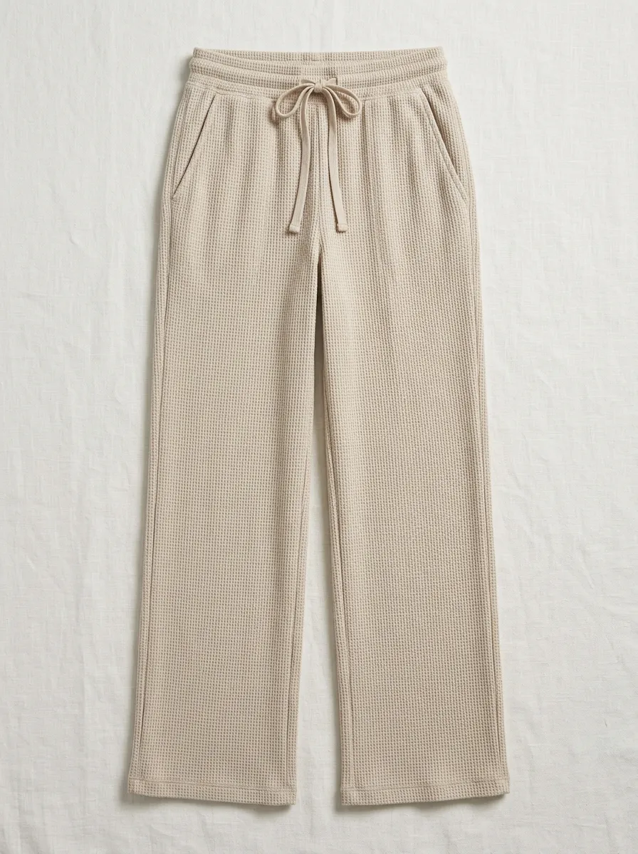 Women's Casual Drawstring Waffle Lounge Pants