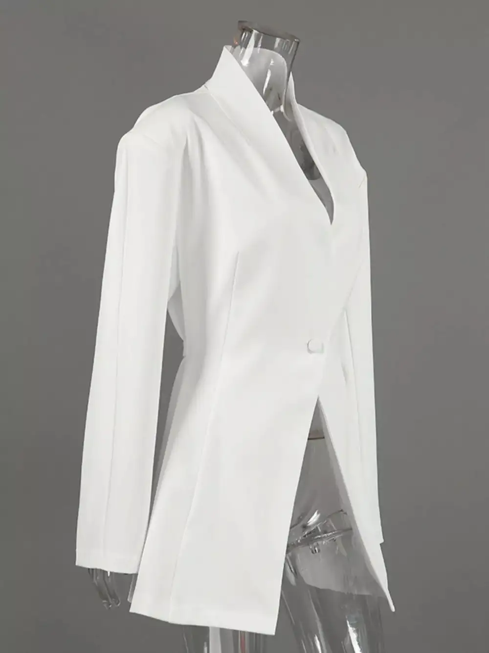 Polished Single-Button Long-Sleeve Blazer
