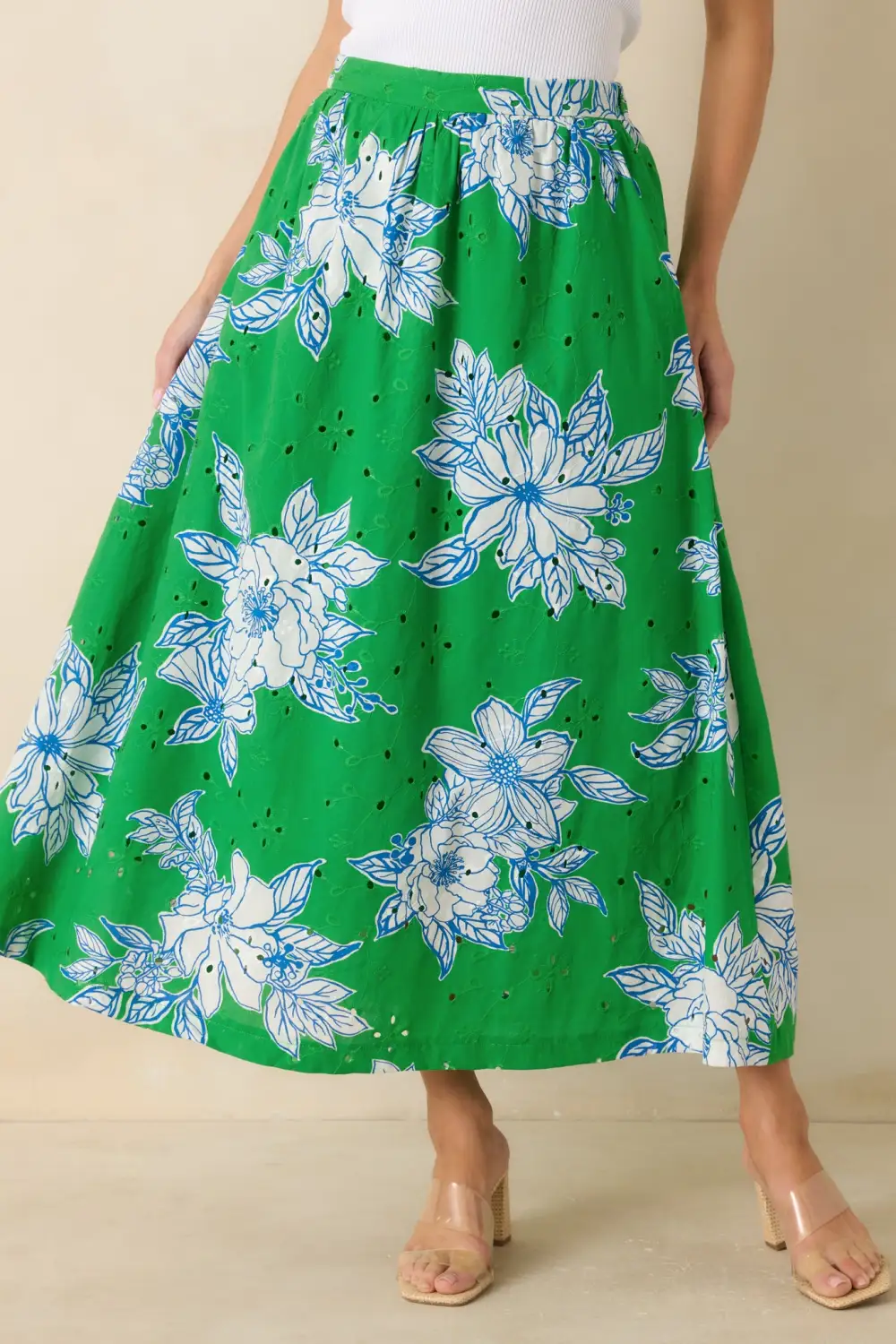 Floral Cotton Maxi Skirt