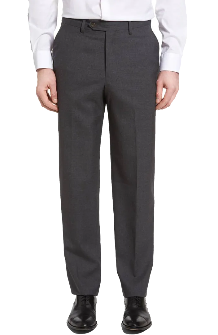 Classic Gabardine Tropical Weave Performance Flat Front Pleated Front Trousers