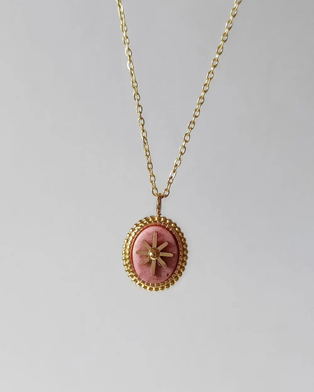 Dusty Rose Pendant Necklace