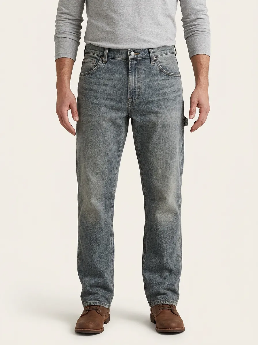 Wash Straight Leg Jeans