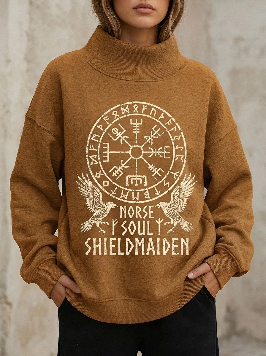 Viking Norse Soul Shieldmaiden Casual Hoodie Sweatshirt