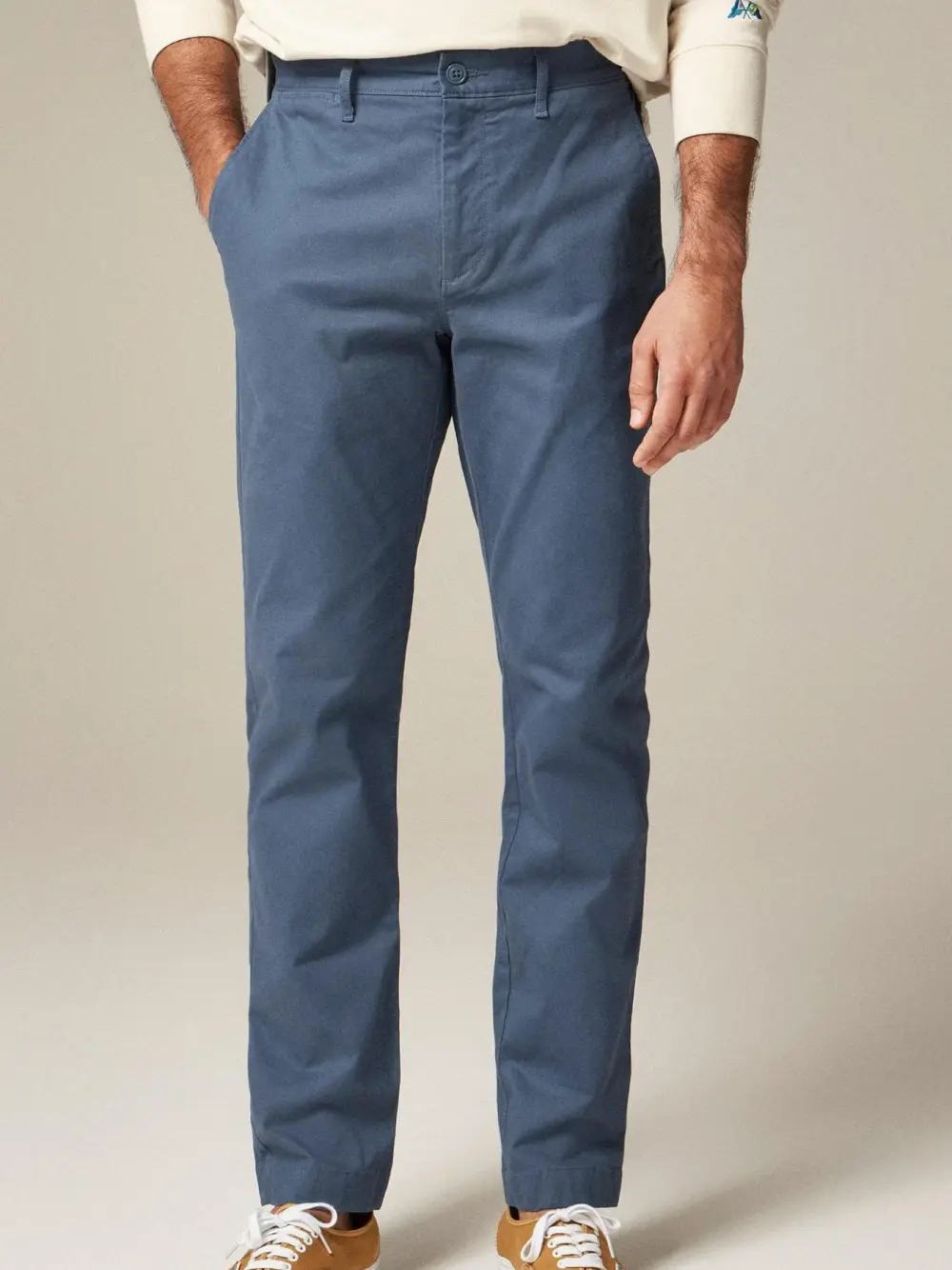 Navy Blue Straight Leg Men's Chino Pants