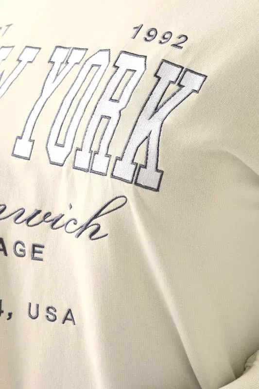 Natural Brown 'New York' 2-In-1 Sweatshirt