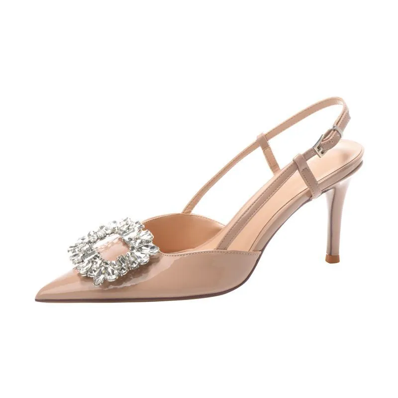 Rhinestone Detail Pointed Toe Sandals