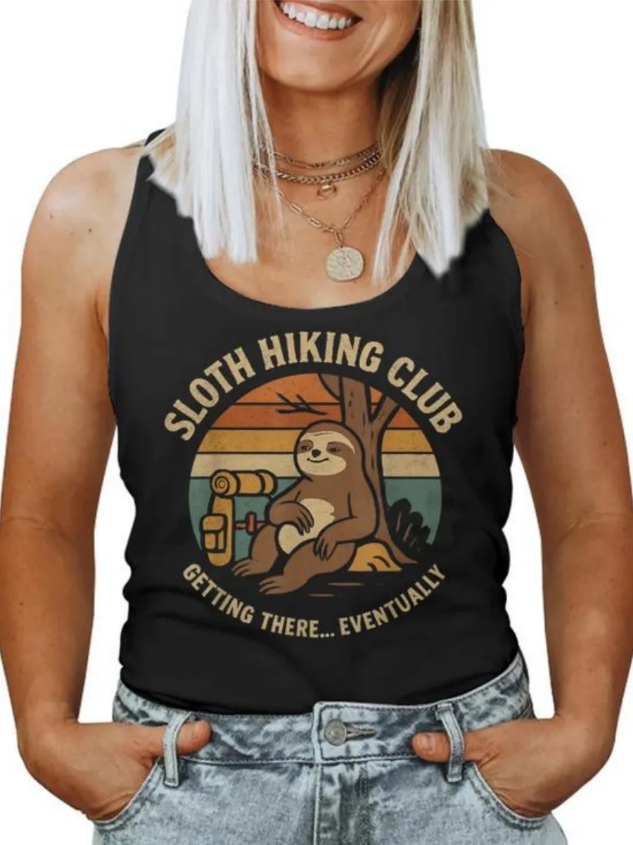 Retro Sunset Sloth Tank