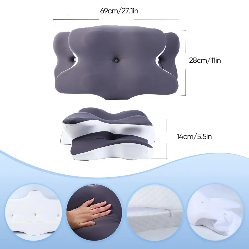 Double-Sided Contour Memory Foam Pillow