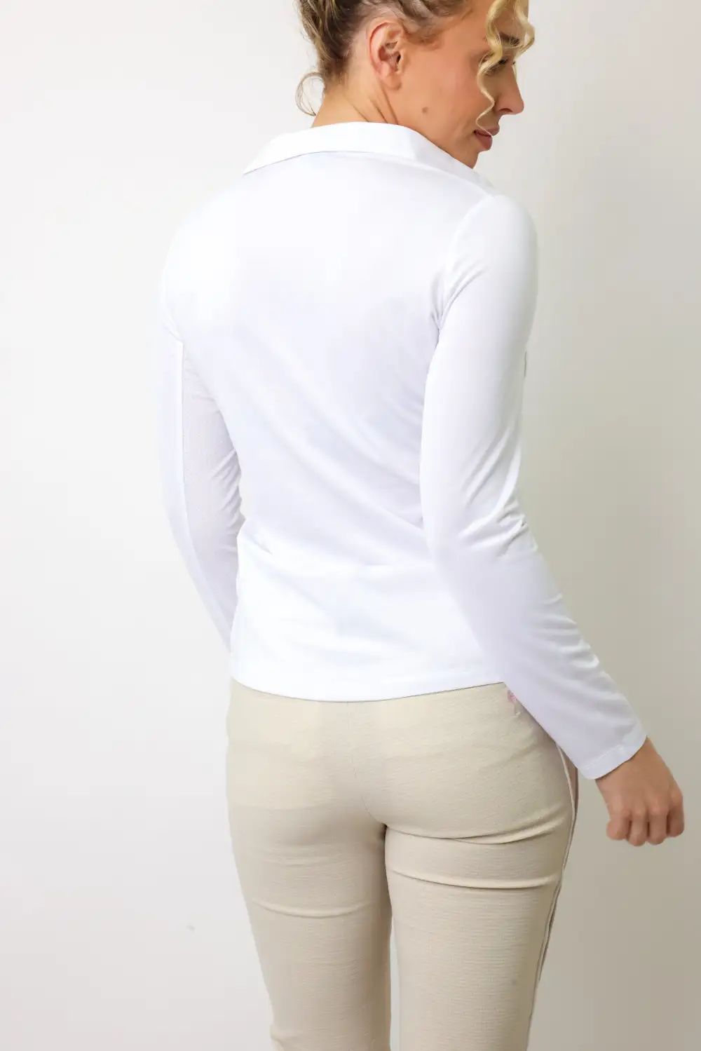 Button Ruffle Long Sleeve Shirt