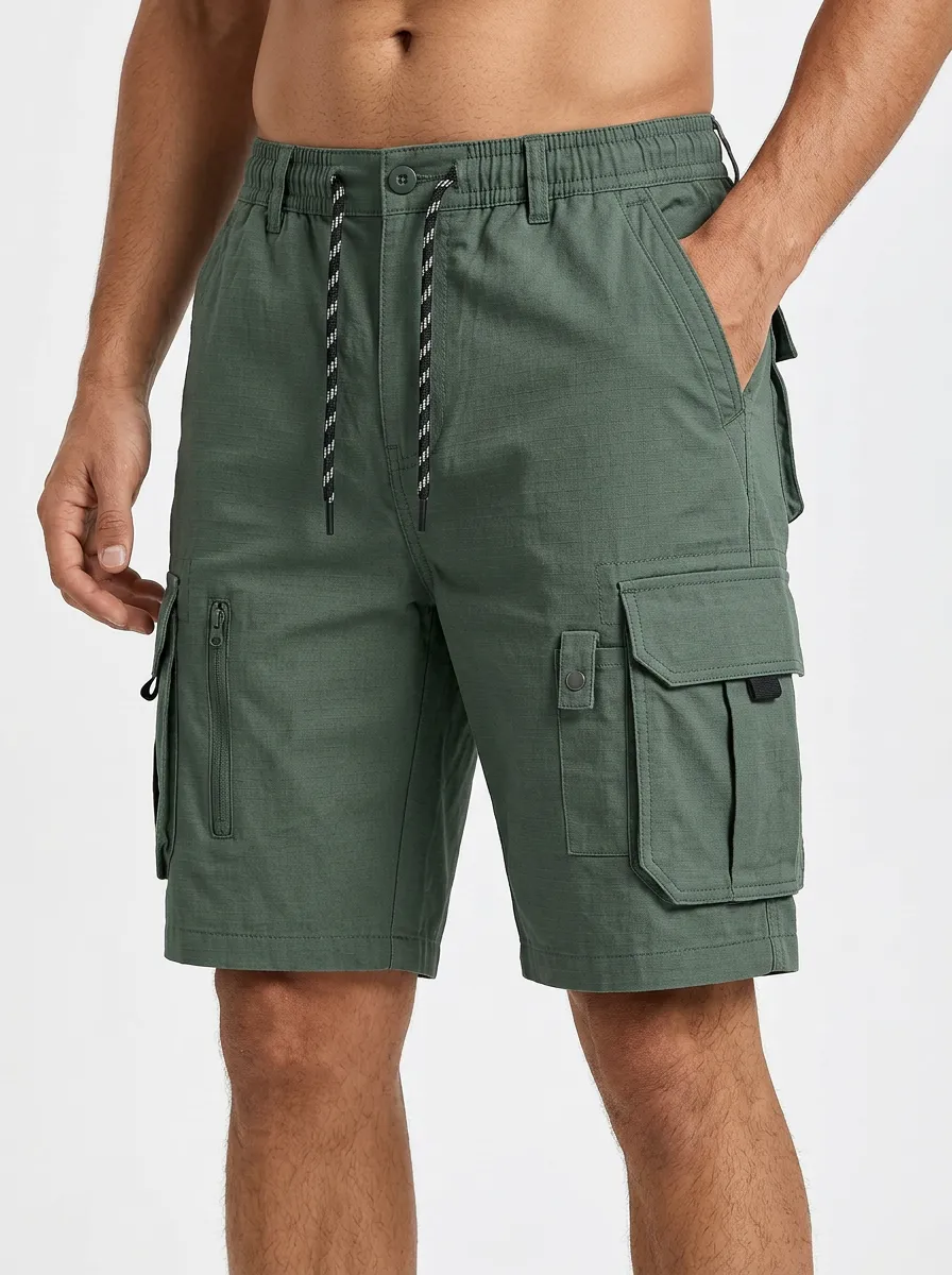 Men's Multi-Pocket Slant-Pocket Cargo Shorts