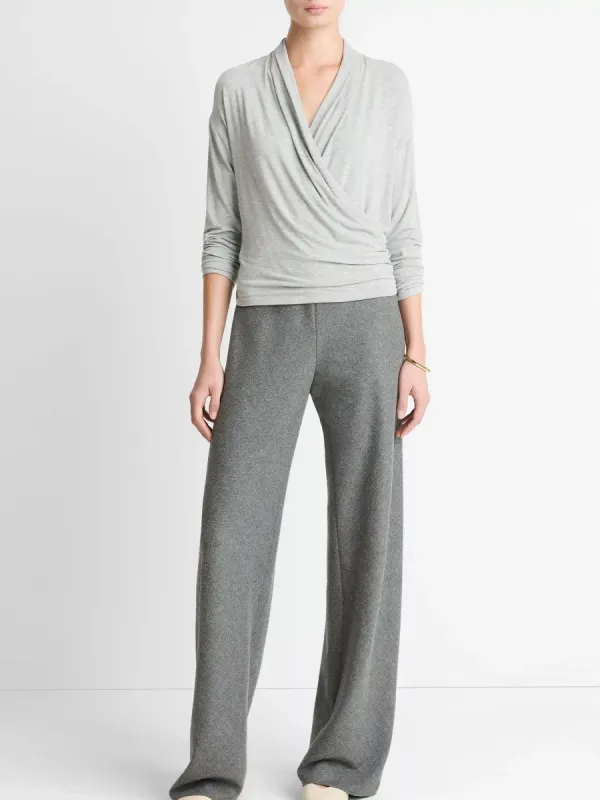 Casual Draped Surplice Top