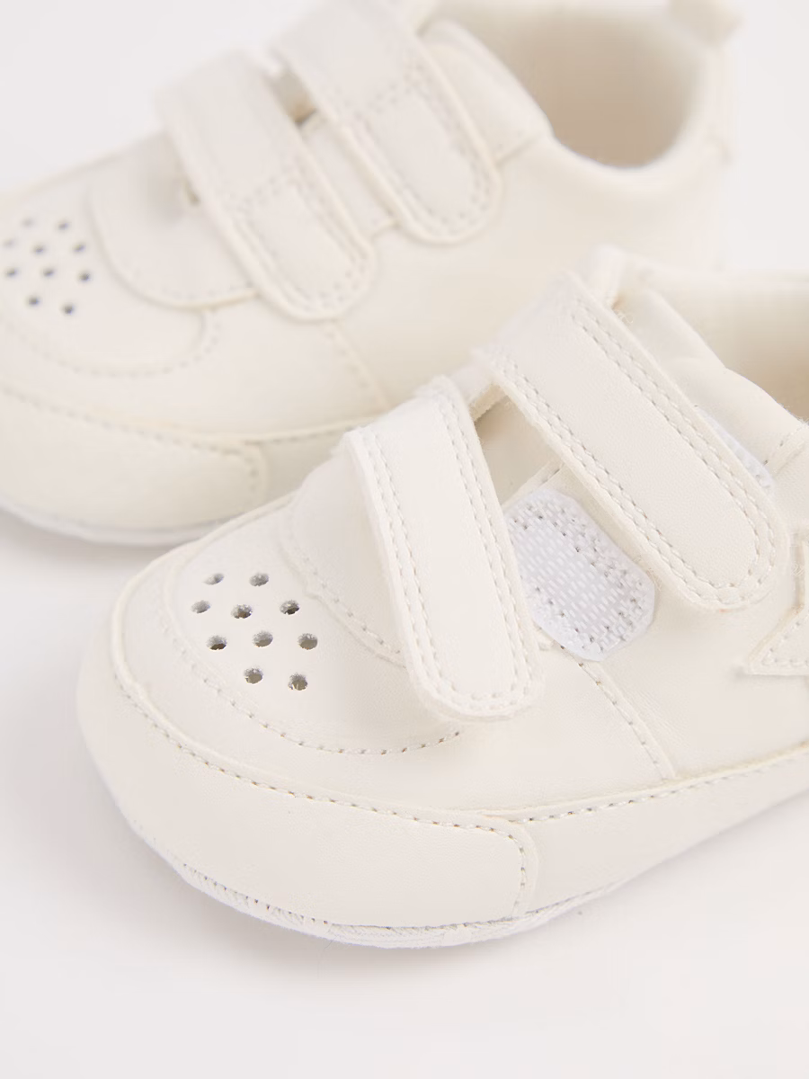 White Twin Strap Trainers detail 1
