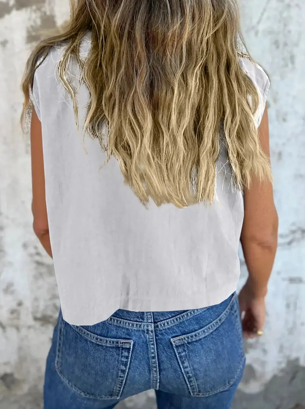 Plus Size Button Down Cap Sleeve Linen Shirt