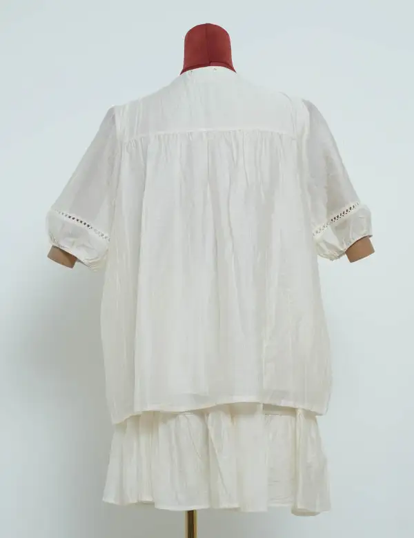 Boho Cozy Eyelet Pullover Top Shorts Two Piece Set