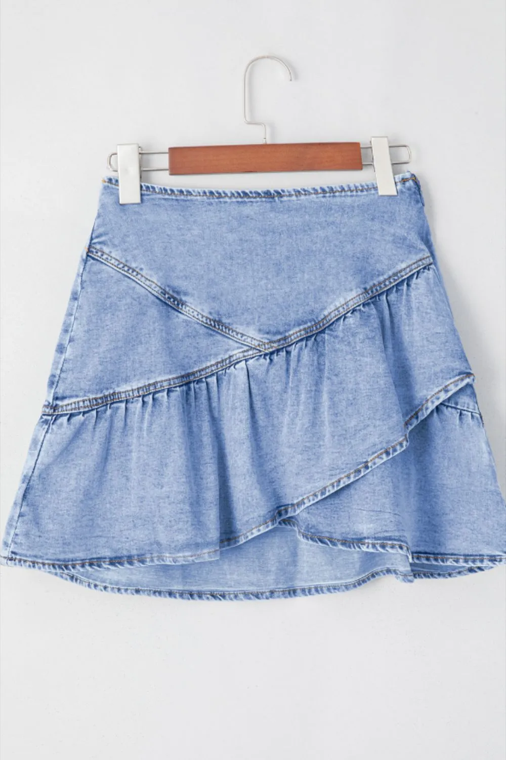 Everyday Ruffle Denim Mini Skirt