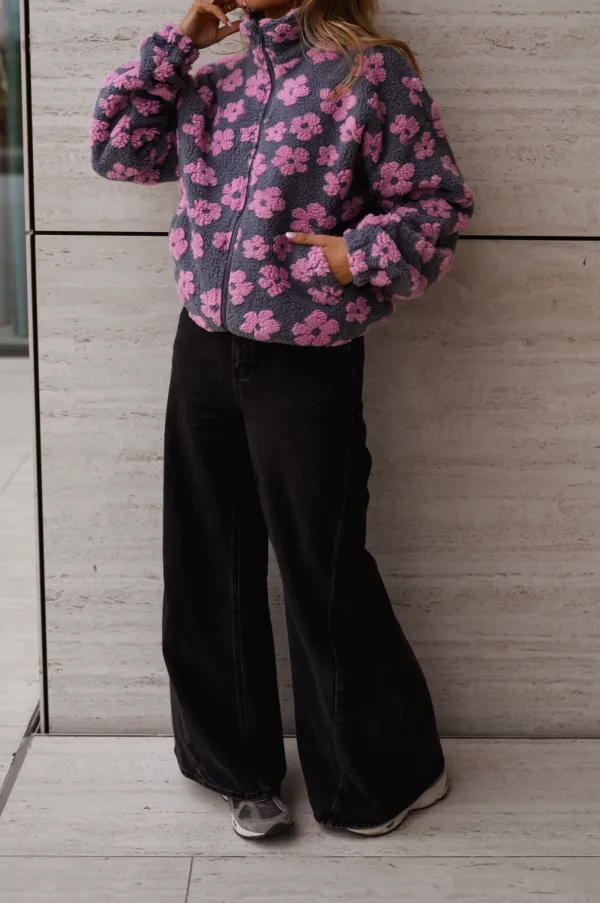 Floral Fleece Casual Jacket