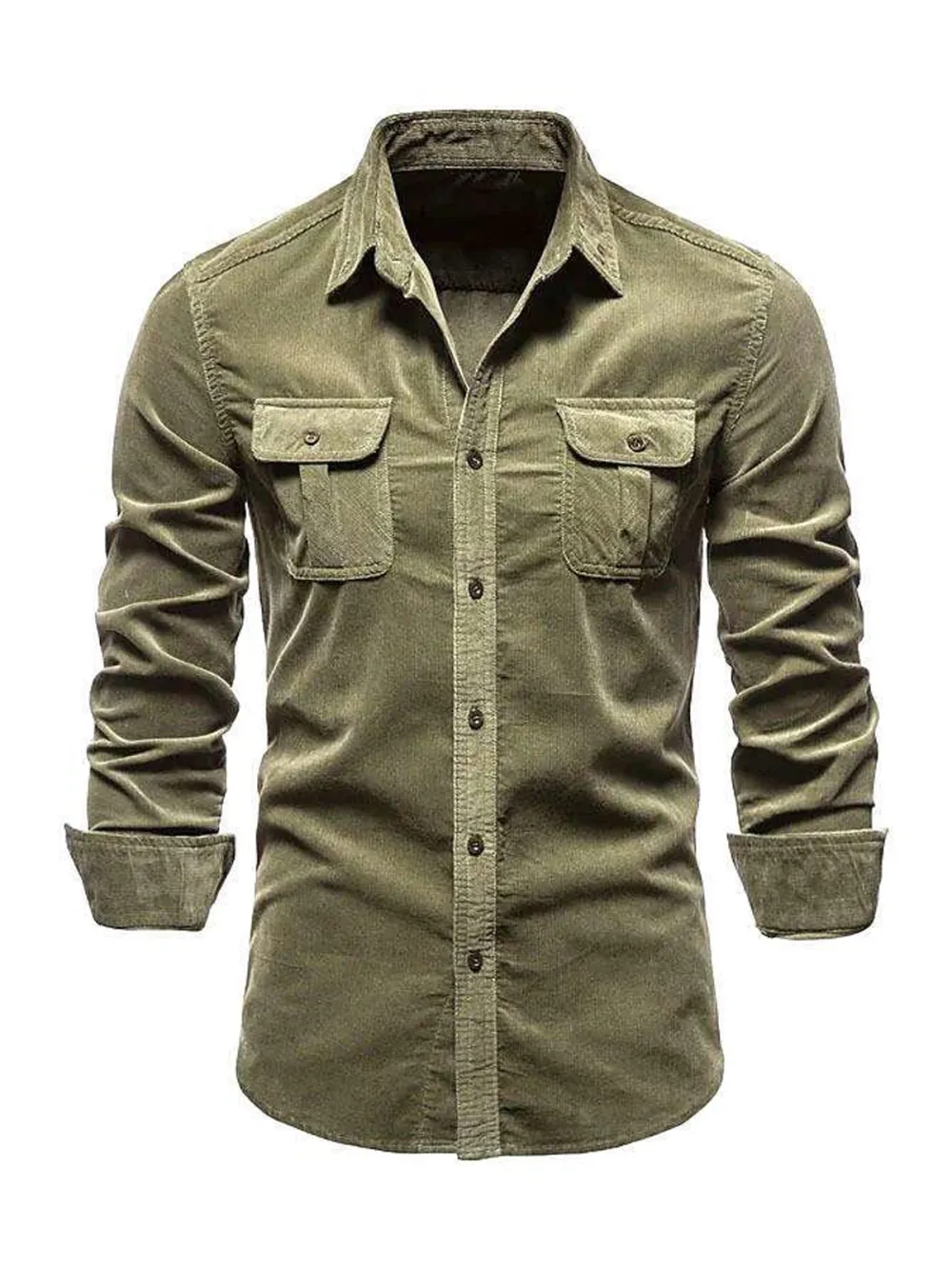 Structured Corduroy Double Pocket Shirt