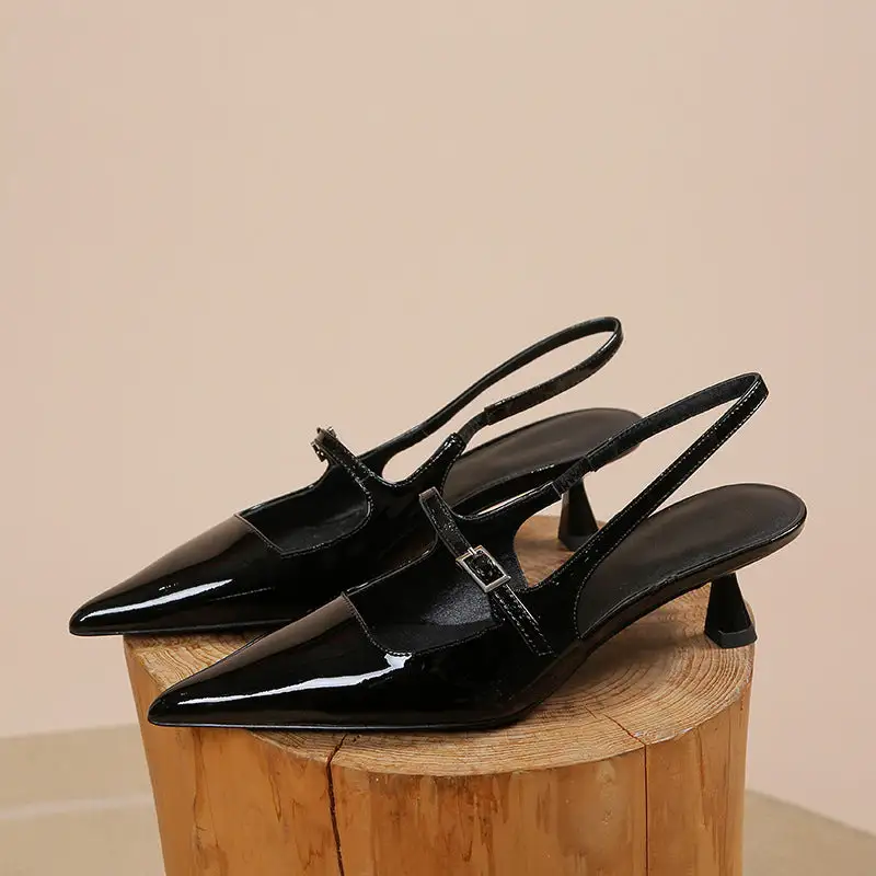 Hollow Detail Pointed Toe Stiletto Sandals