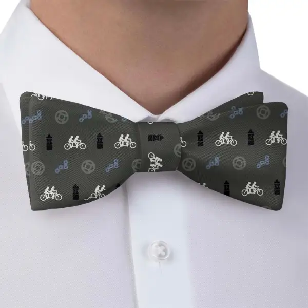 Biking with Friends Pattern Bow Tie