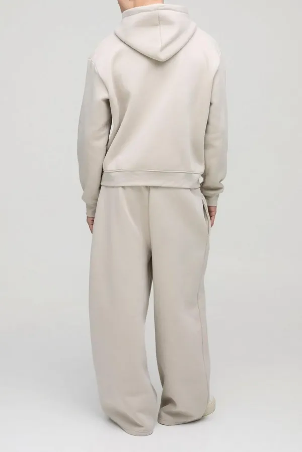 Stone 330GSM Oversized Boxy Zip Through Hoodie Fall And Winter Daily