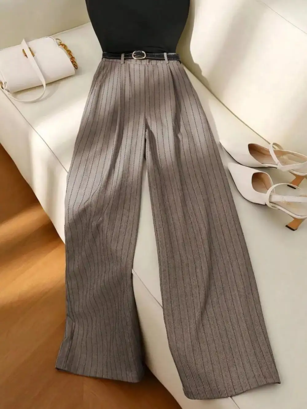 Refined Sleeveless Top and Wide Leg Pants Set