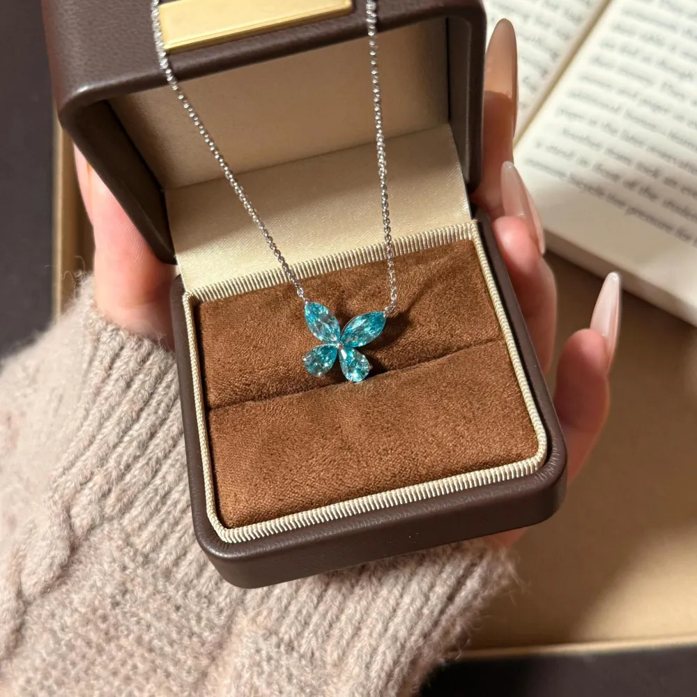 🦋 A little sparkle can change the whole look.  This stunning blue butterfly necklace catches the light beautifully from every angle. Delicate, elegant, and effortlessly eye-catching — perfect for adding a touch of color to your everyday style. ✨