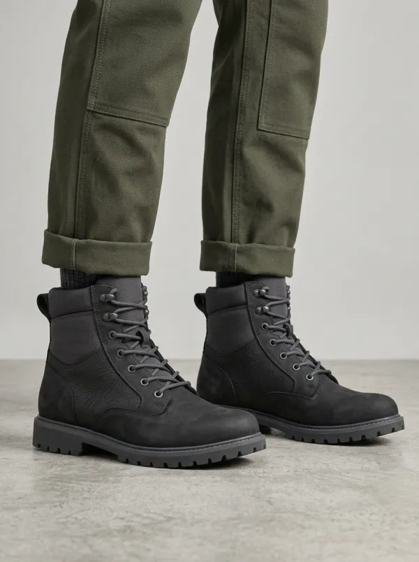Men's Field Style Topographic Map Work Boots