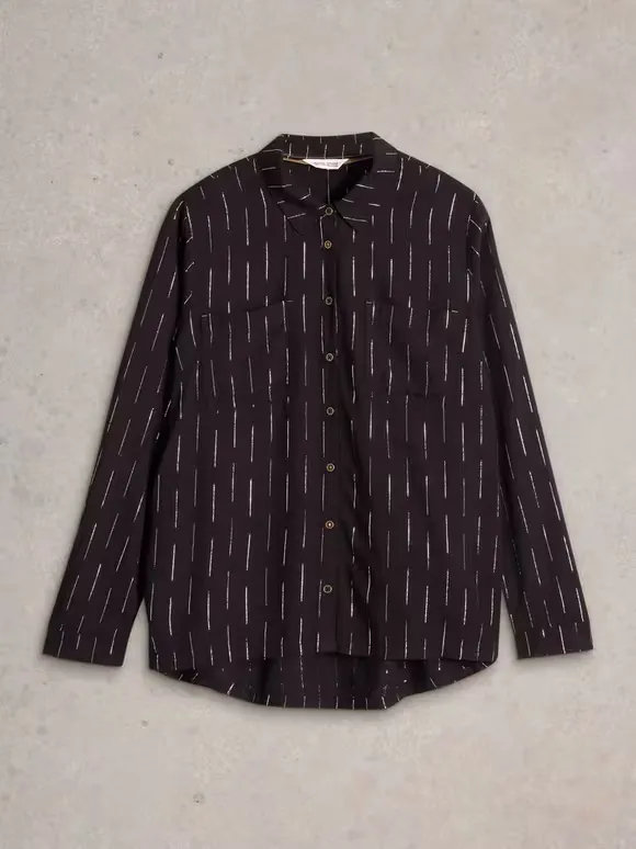 Long Sleeve Metallic Shirt