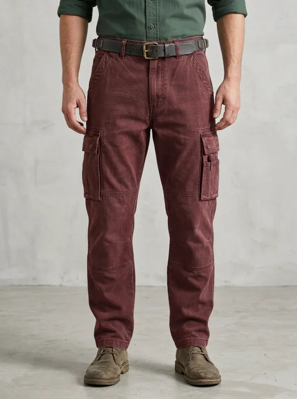 Men's Relaxed Canvas Casual Utility Cargo Pants