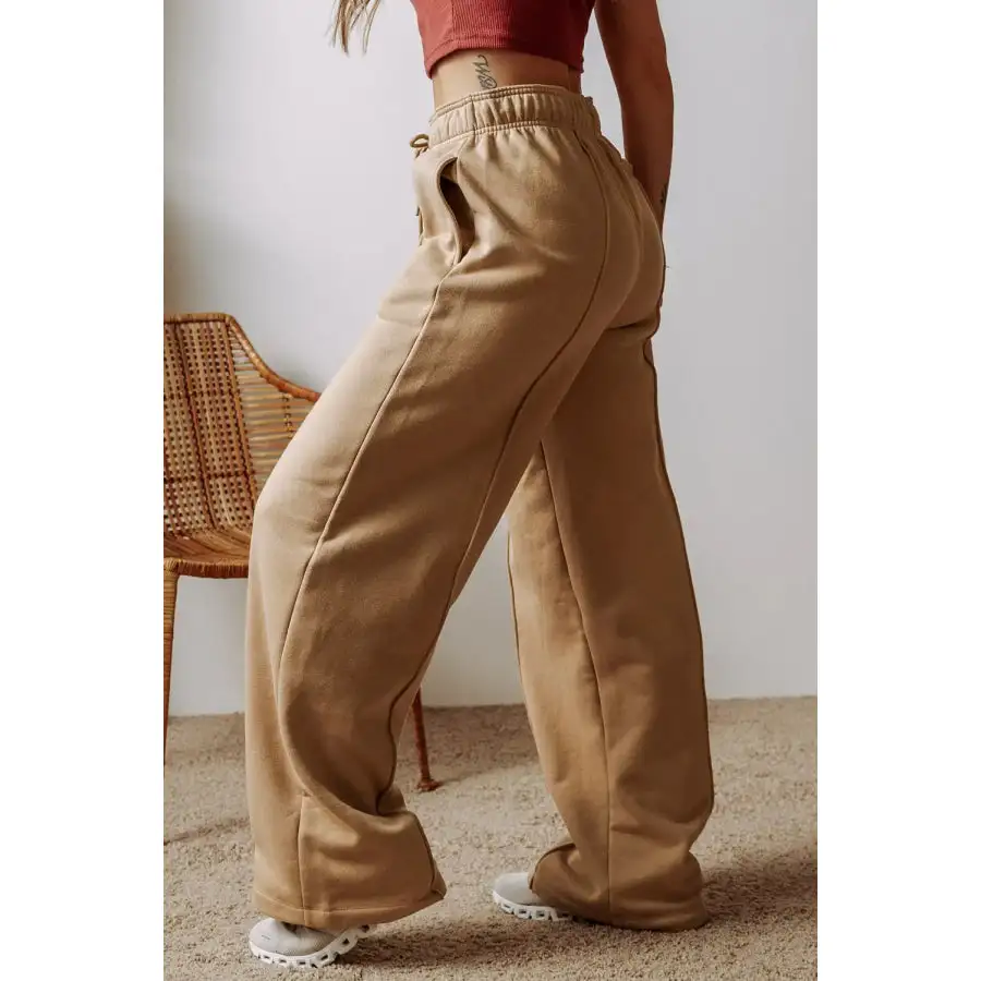 Classic Drawstring Wide Leg Pants with Pockets