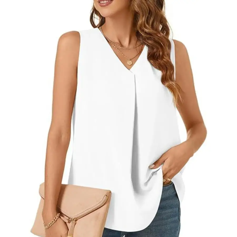 Full Size V Neck Sleeveless Tank Top