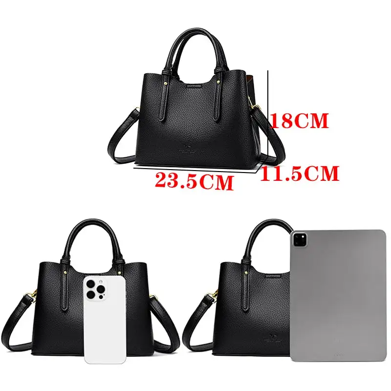 Elegant Textured Leather Top Handle Tote