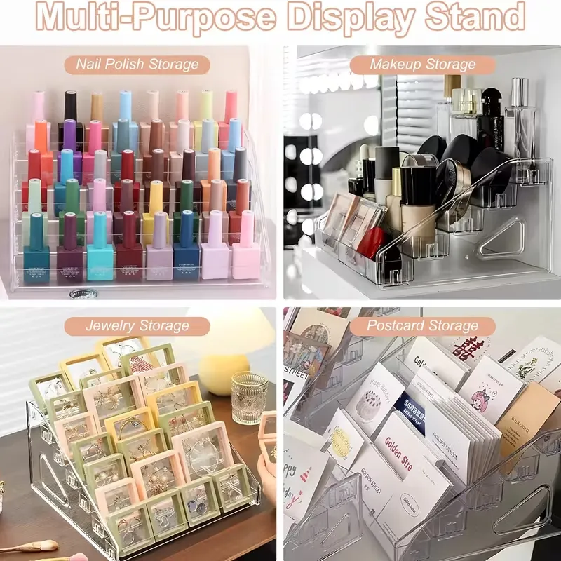 Transparent Multi-Tier Nail Polish Rack