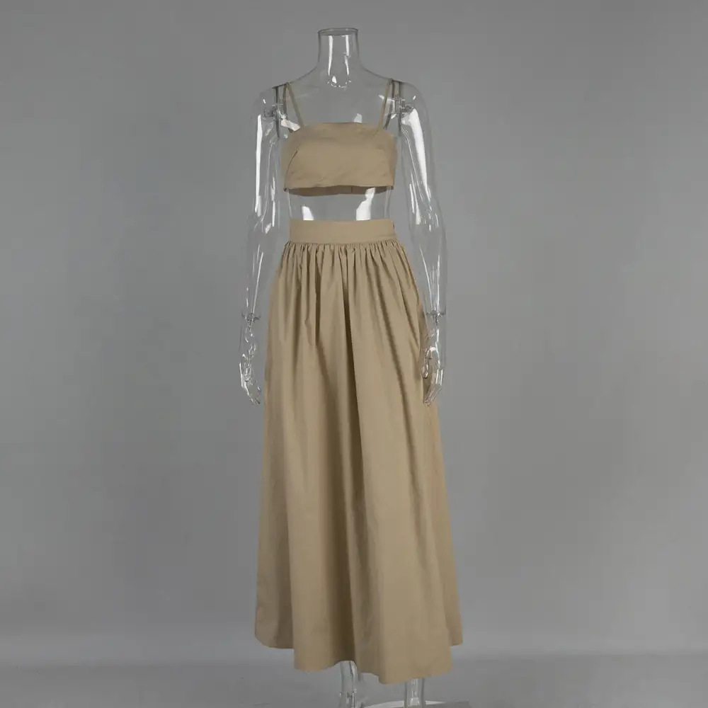 Polished Short Camisole And Long Skirt Set