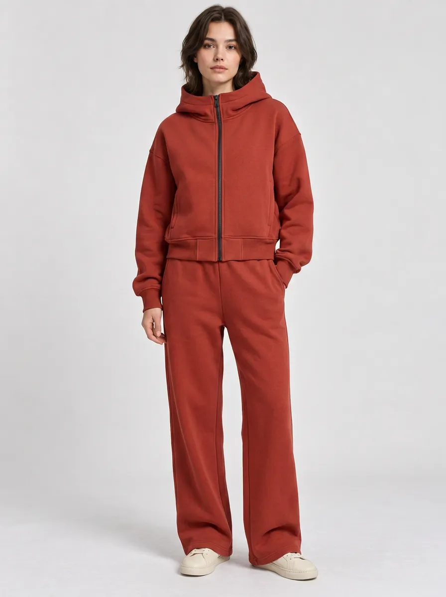 Unisex Zip-Up Hoodie Casual Active Comfort Sport Set