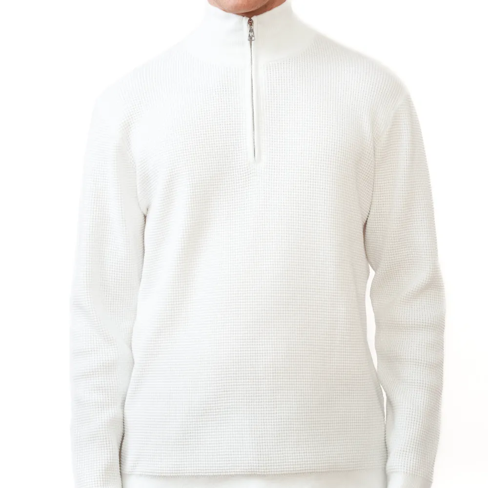 Refined Regular Fit Ribbed Half Zip Sweater