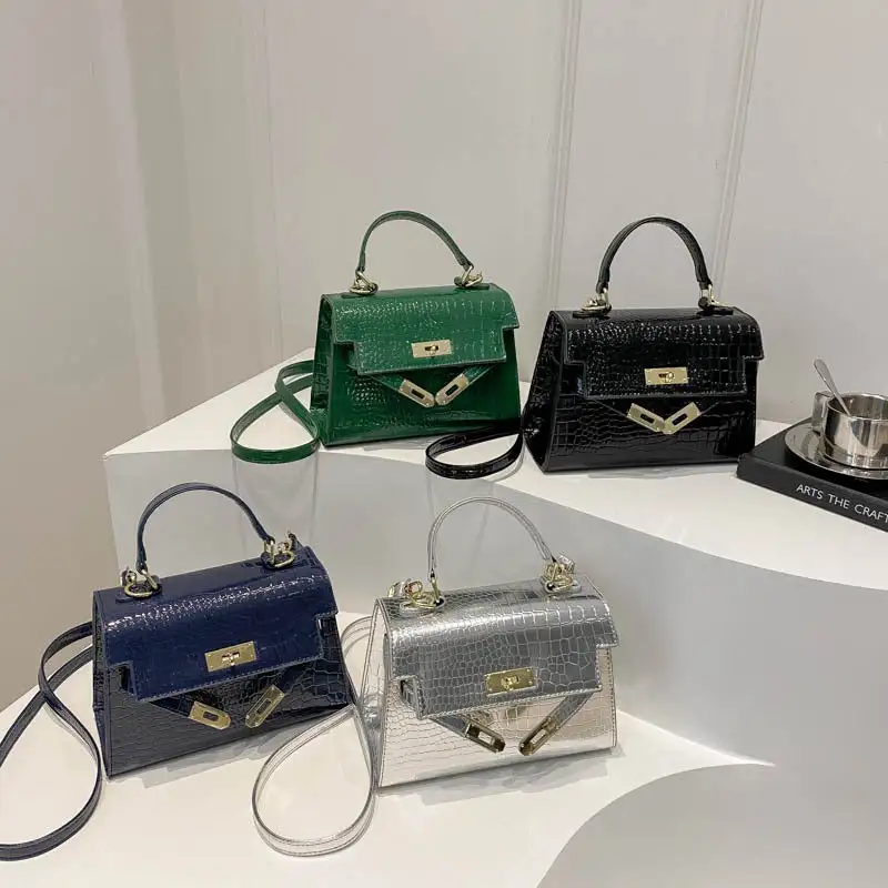 Foldover Compact Square Crossbody Bag