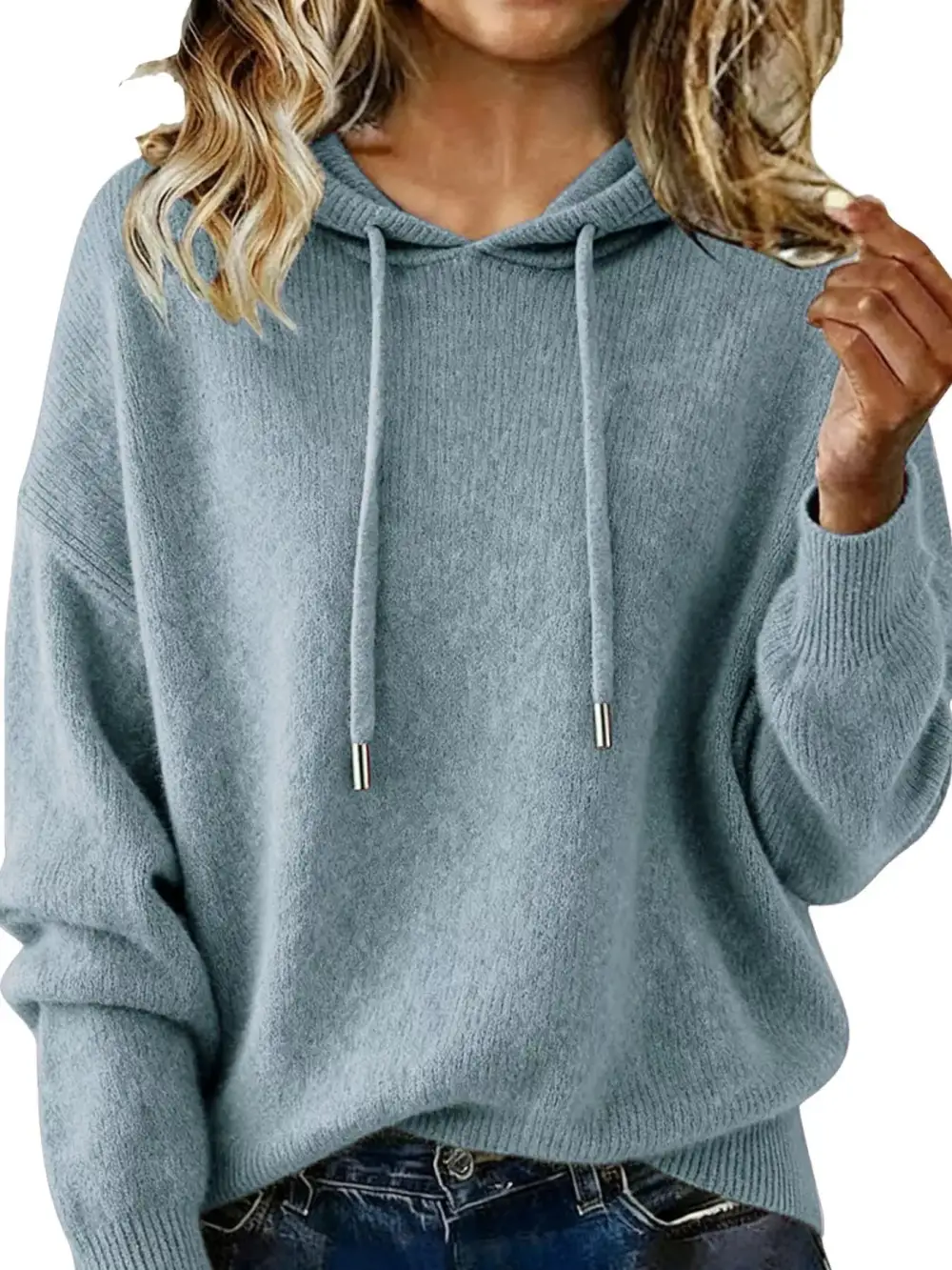 Modern Drawstring Long Sleeve Sweater