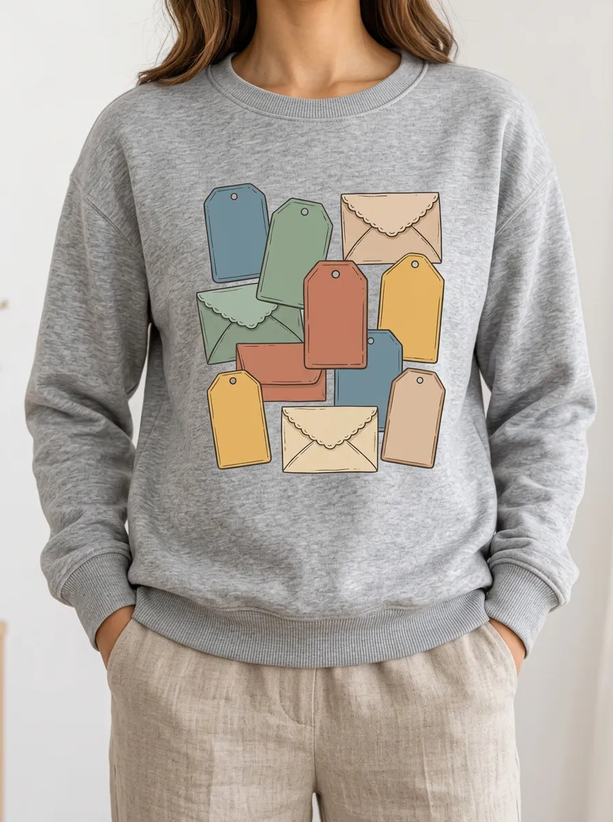 Women's Hoodie with Envelope and Tag Collage