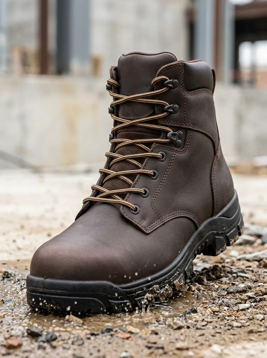 Performance-Look Leather-Look Men's Waterproof Work Boots