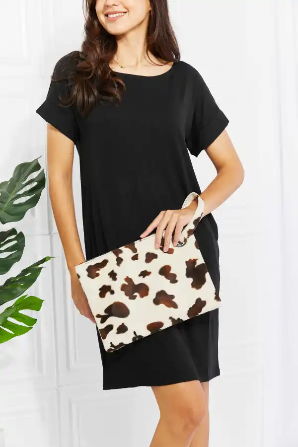 Animal Print Fluff Wristlet