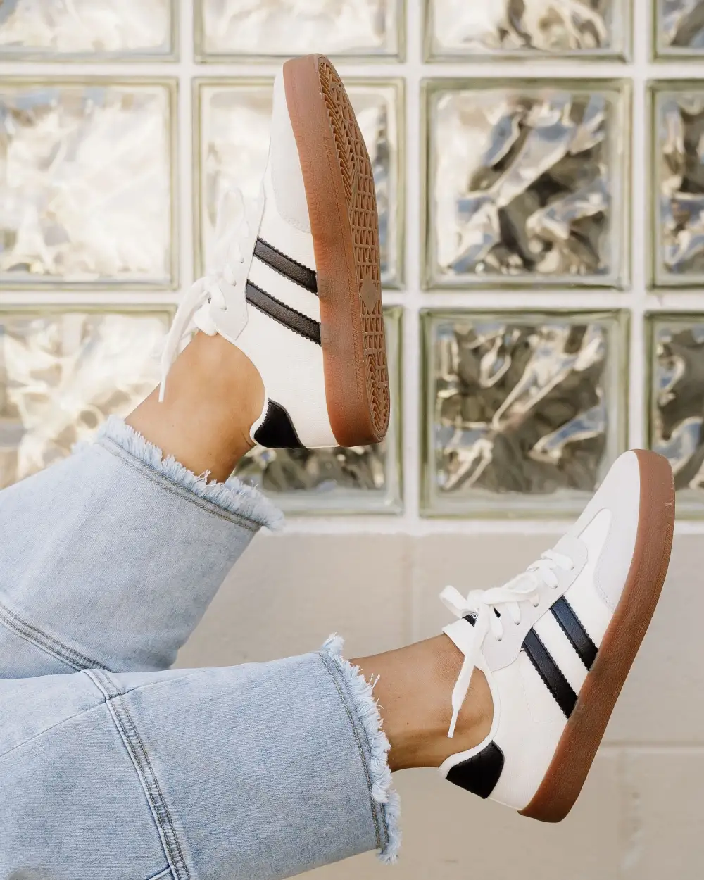 Striped Lace Up Casual Sneakers